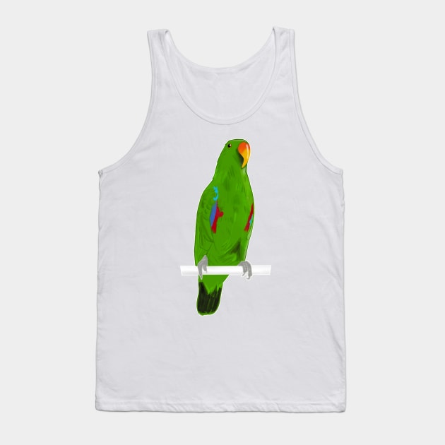 Ekkie Cute Green Eclectus Parrot for parrot lovers Tank Top by SusanaDesigns